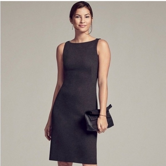 MM. LAFLEUR Lydia Sleeveless Sheath Dress Twist Strap Boat Neck Charcoal Gray 2 - Picture 1 of 5